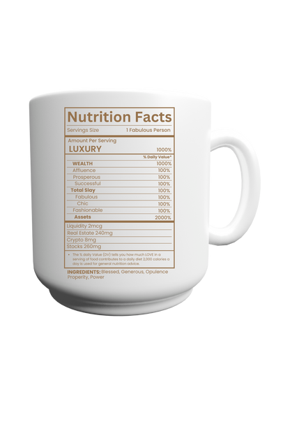 Luxury Nutrition Facts PNG